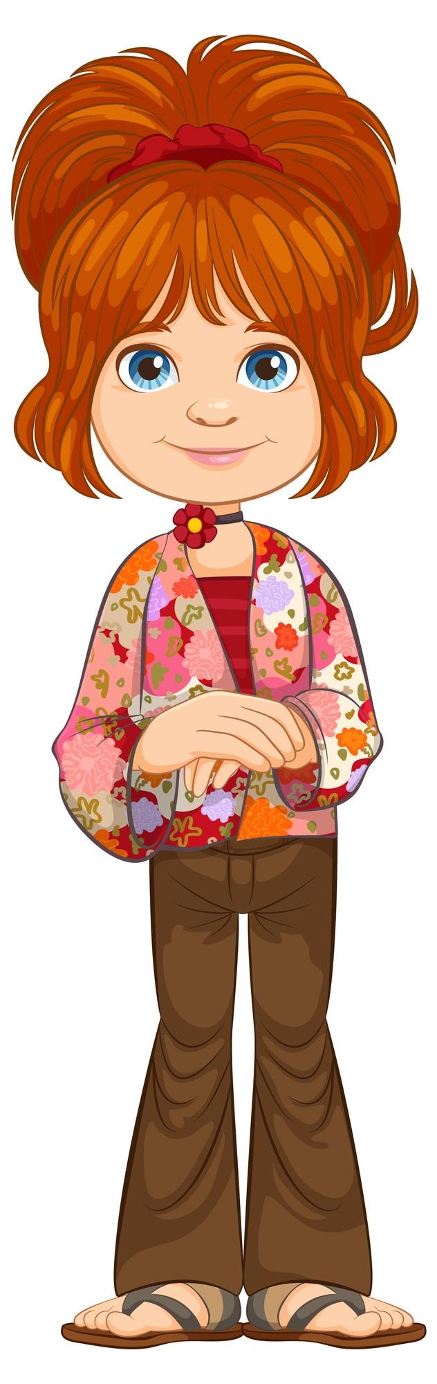 Vector Gratis cheerful young girl in casual outfit