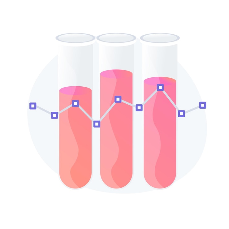 Vector Gratis chemical blood analysis. clinical experiment, disease detection, plasma diagnostics. hematology clinic, medical expertise idea design element. vector isolated concept metaphor illustration