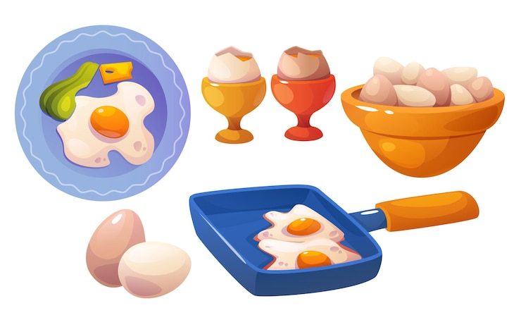 Vector Gratis chicken egg cartoon vector set