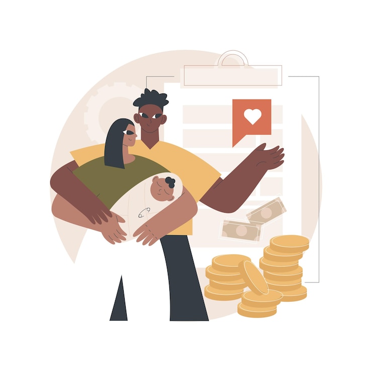 Vector Gratis child benefit abstract concept illustration