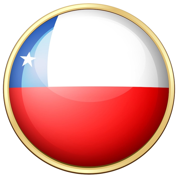 Vector Gratis chile flag on round frame