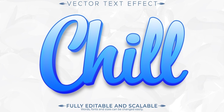 Vector Gratis chill editable text effect editable simple and relax text style