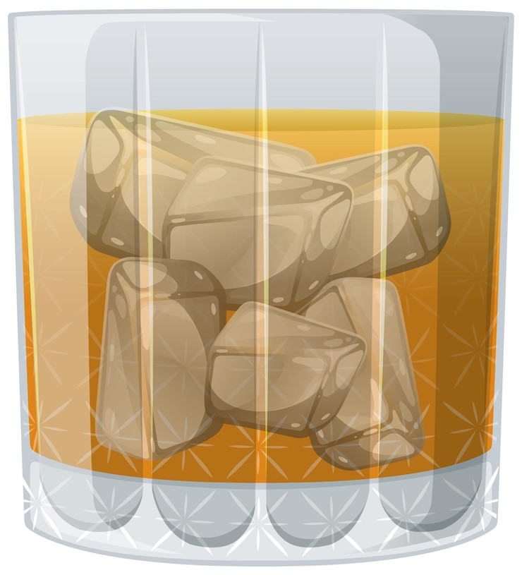 Vector Gratis chilled whiskey glass vector illustration