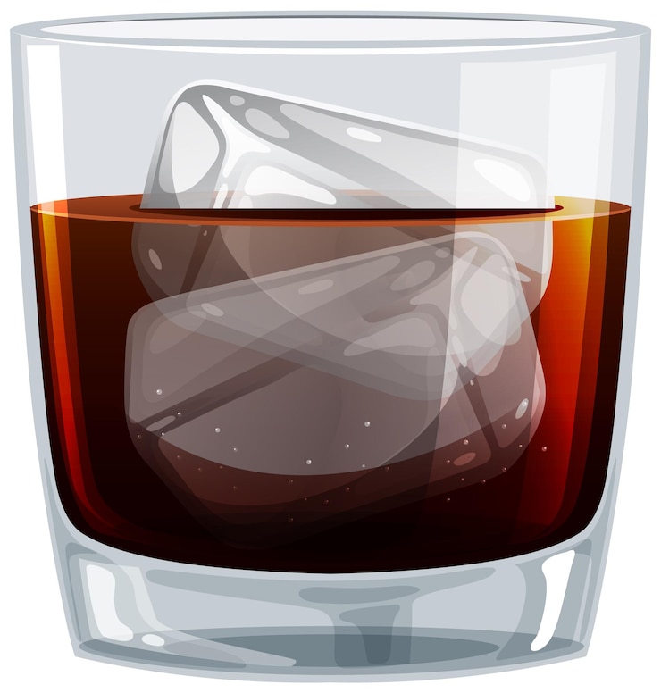 Vector Gratis chilled whiskey on the rocks