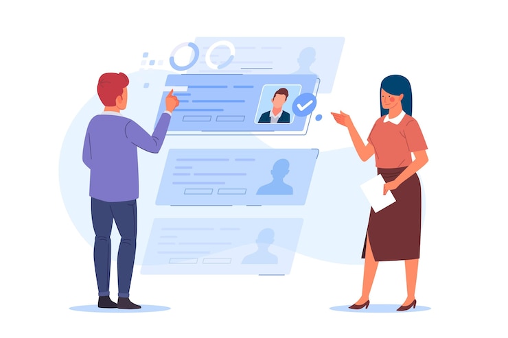 Vector Gratis choosing the best candidate concept