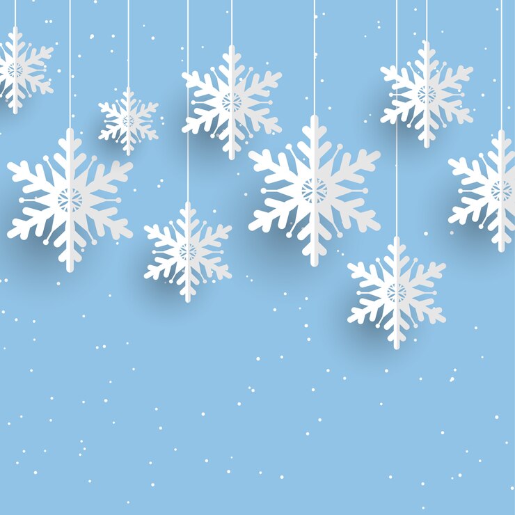 Vector Gratis christmas background with hanging snowflakes