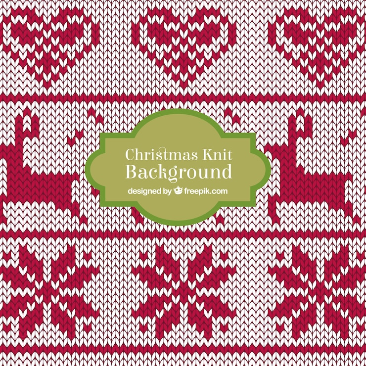 Vector Gratis christmas knit deer background
