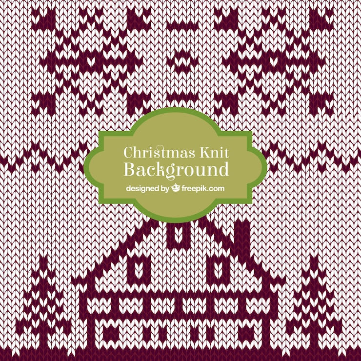 Vector Gratis christmas knit house background 