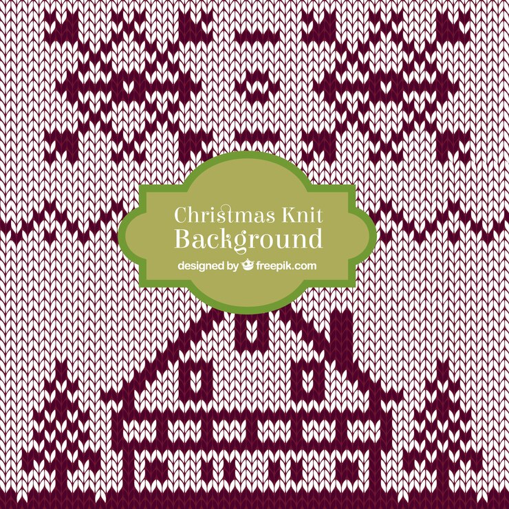 Vector Gratis christmas knit house background 