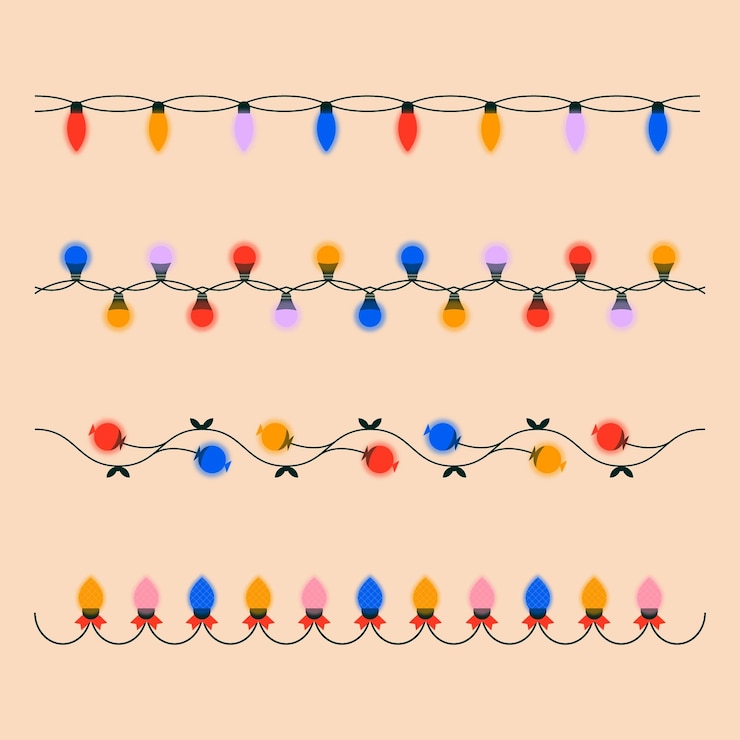 Vector Gratis christmas season celebration lights collection