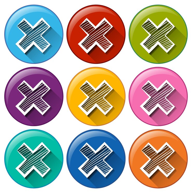 Vector Gratis circle buttons with multiplication operations