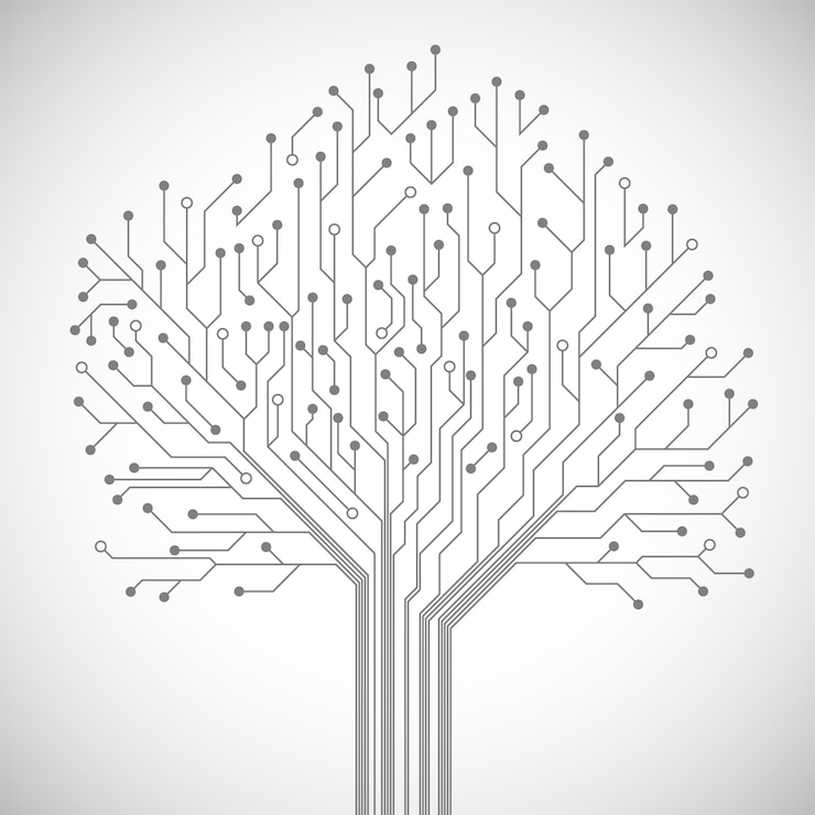 Vector Gratis circuit board tree symbol