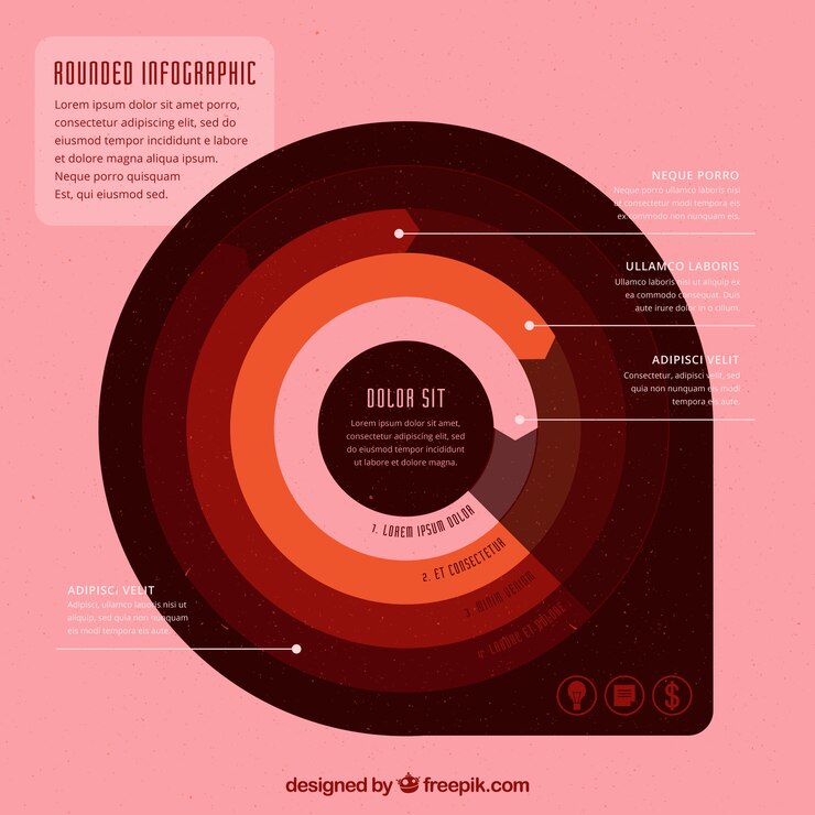 Vector Gratis circular infographic template in orange tones