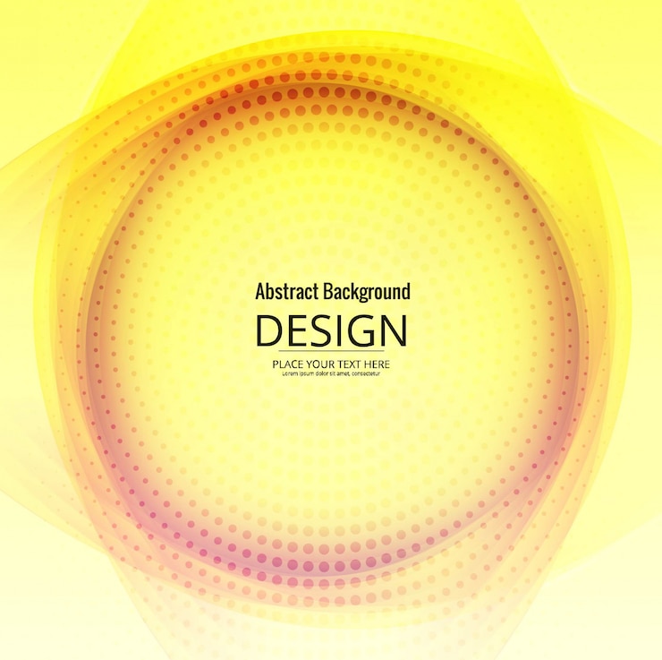 Vector Gratis circular yellow background with halftone dots