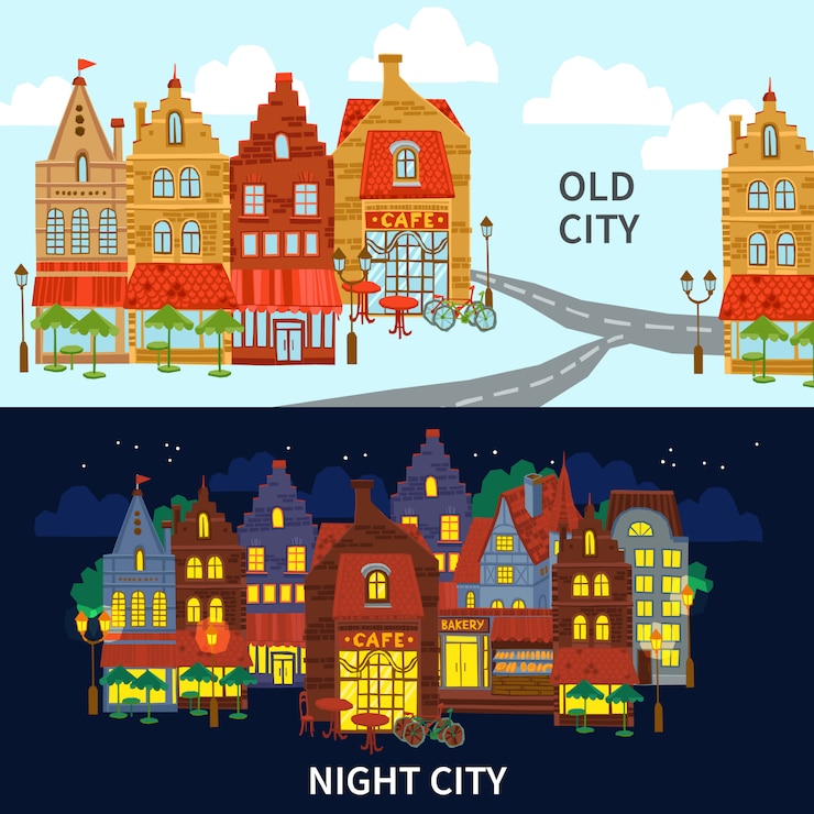 Vector Gratis city banner set