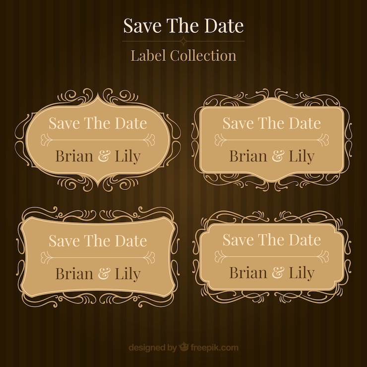 Vector Gratis classic collection of vintage wedding labels