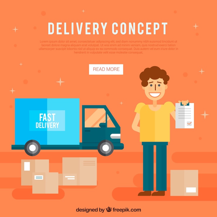 Vector Gratis classic delivery concept with flat design