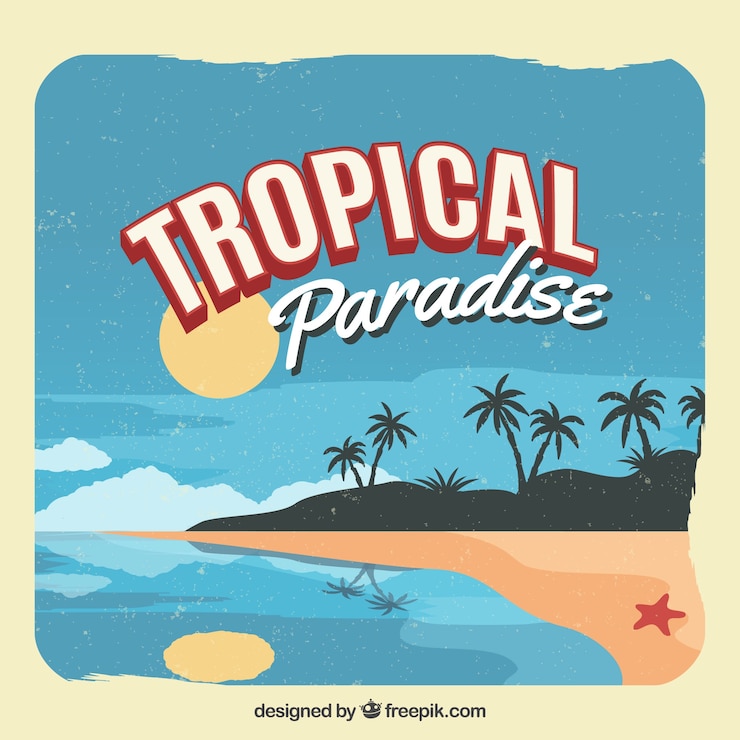 Vector Gratis classic tropical background with vintage style