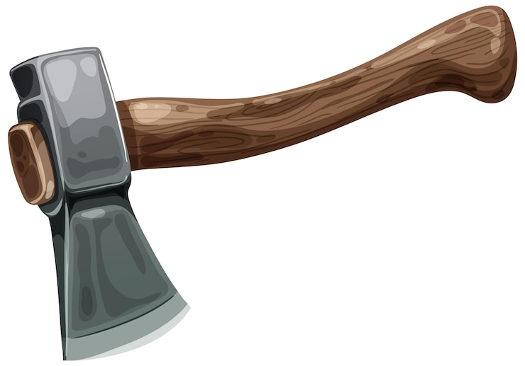 Vector Gratis classic woodhandled axe illustration