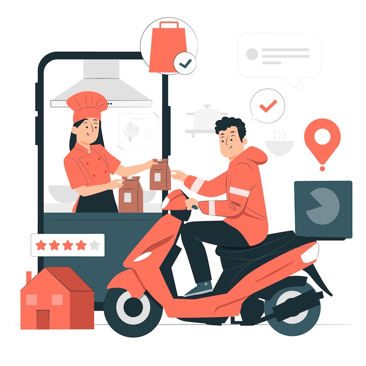 Vector Gratis cloud kitchen concept illustration