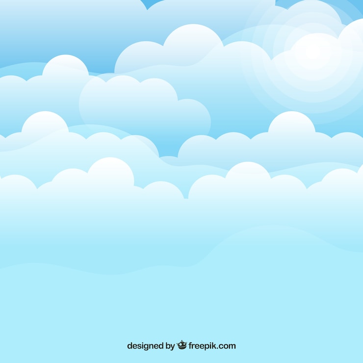 Vector Gratis cloudy sky background in flat style