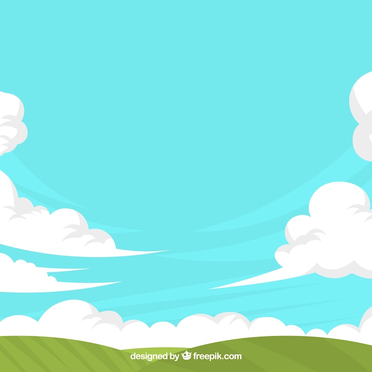 Vector Gratis cloudy sky background in flat style