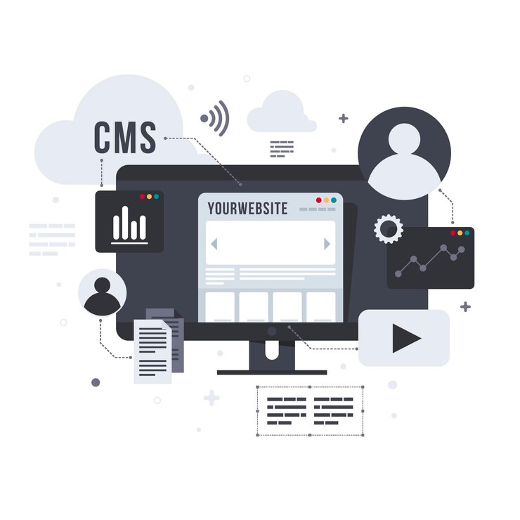 Vector Gratis cms concept illustration in flat design
