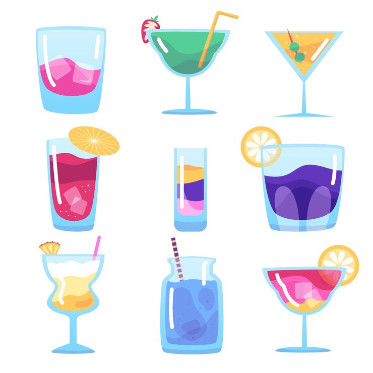 Vector Gratis cocktail collection in flat design
