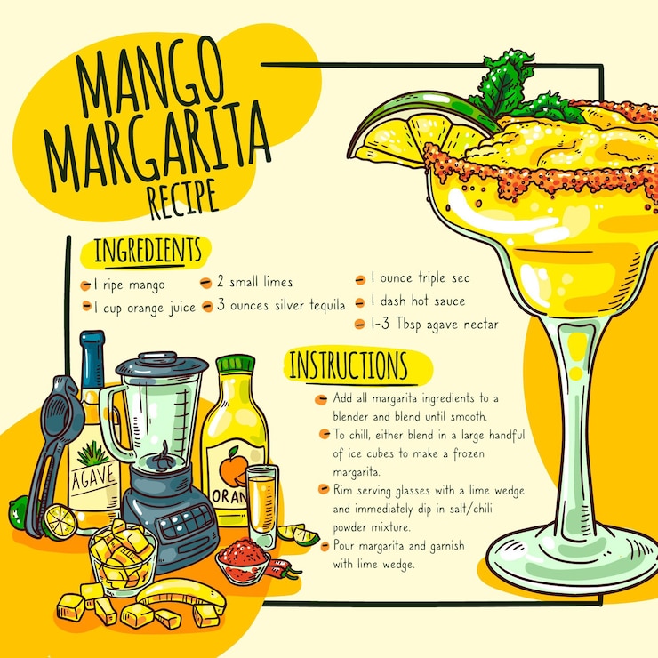 Vector Gratis cocktail recipe concept