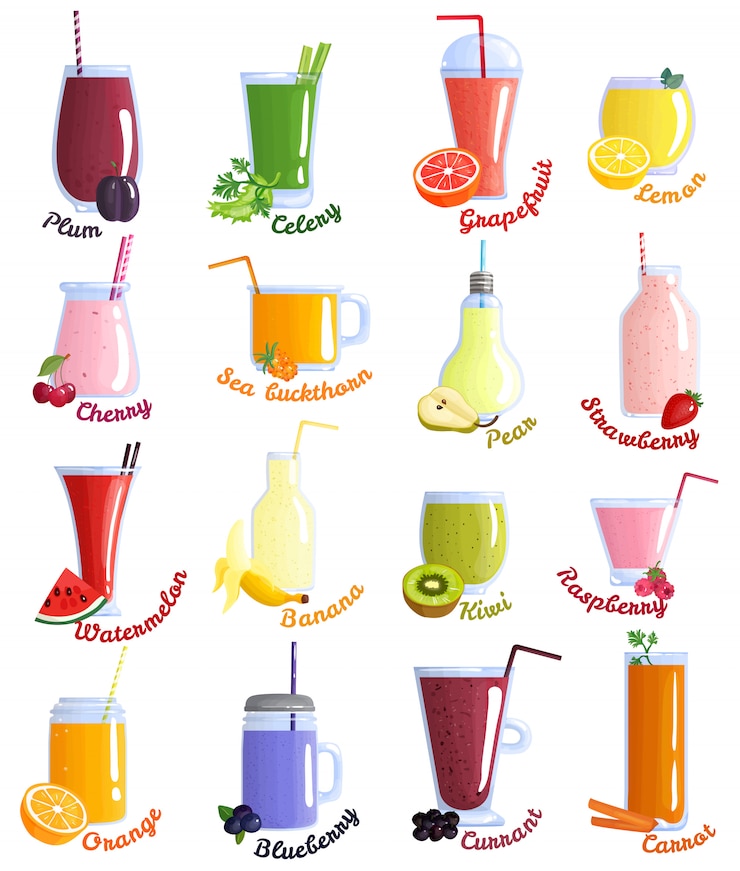 Vector Gratis cocktails set