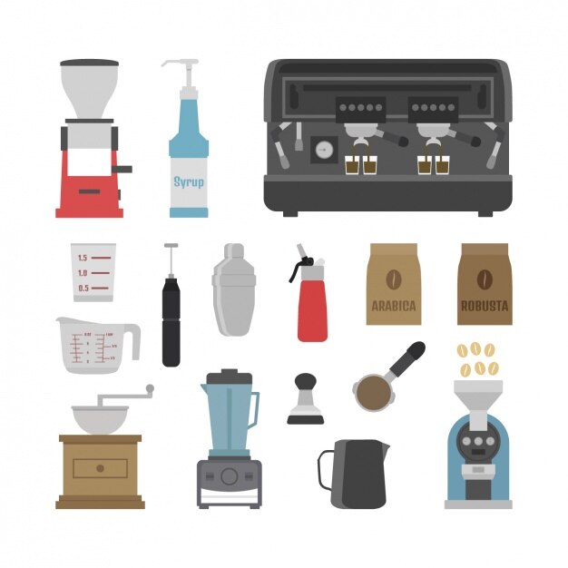 Vector Gratis coffee elements collection