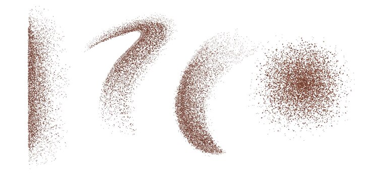 Vector Gratis coffee powder splashes set