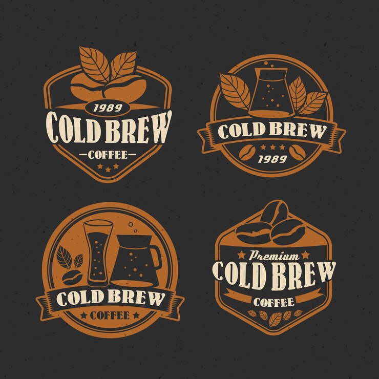 Vector Gratis cold brew coffee labels collection