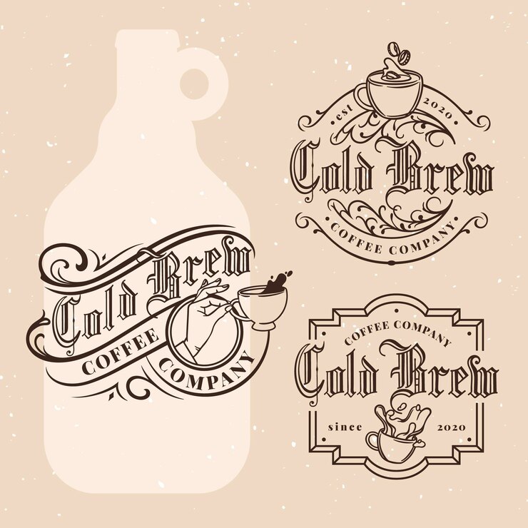Vector Gratis cold brew coffee labels design