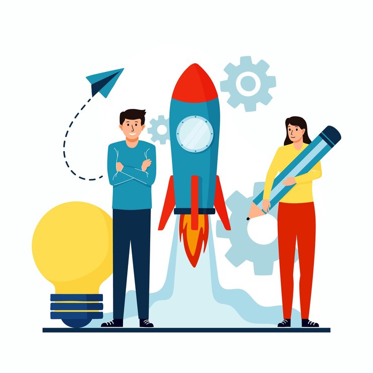 Vector Gratis colleagues starting a business project