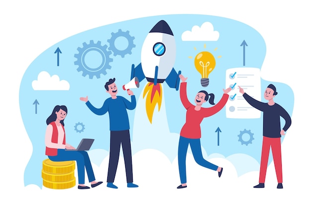colleagues starting a business project