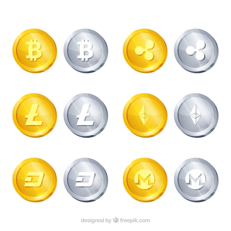 Vector Gratis collection of 12 cryptocurrency coins