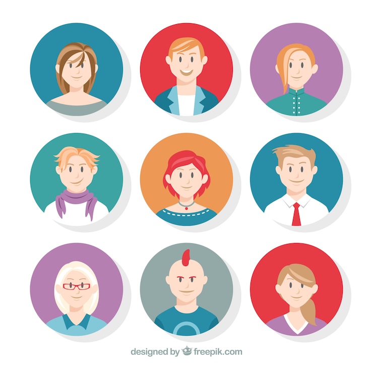 Vector Gratis collection of avatars with different ages