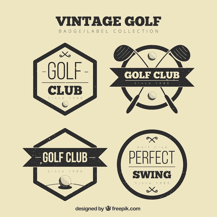 Vector Gratis collection of black golf labels