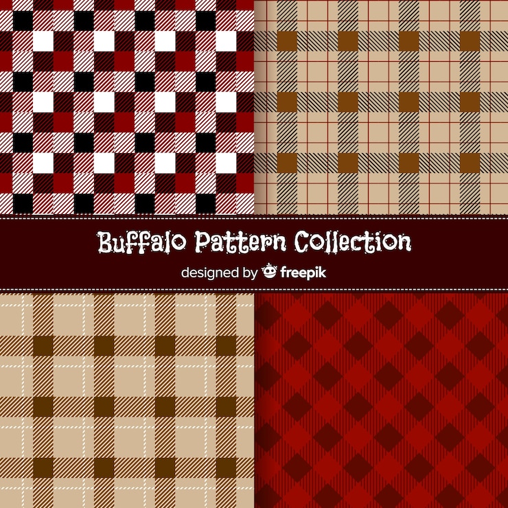Vector Gratis collection of buffalo pattern