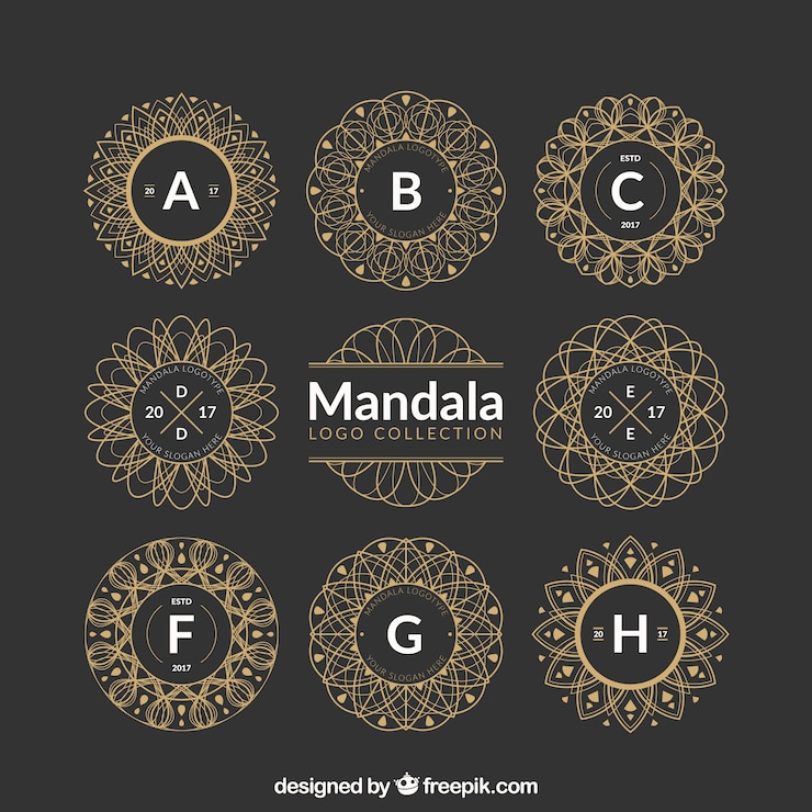 Vector Gratis collection of decorative golden mandalas