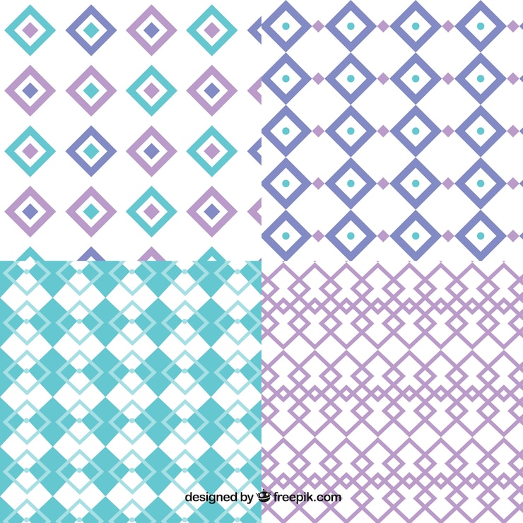 Vector Gratis collection of diamond patterns with geometric shapes