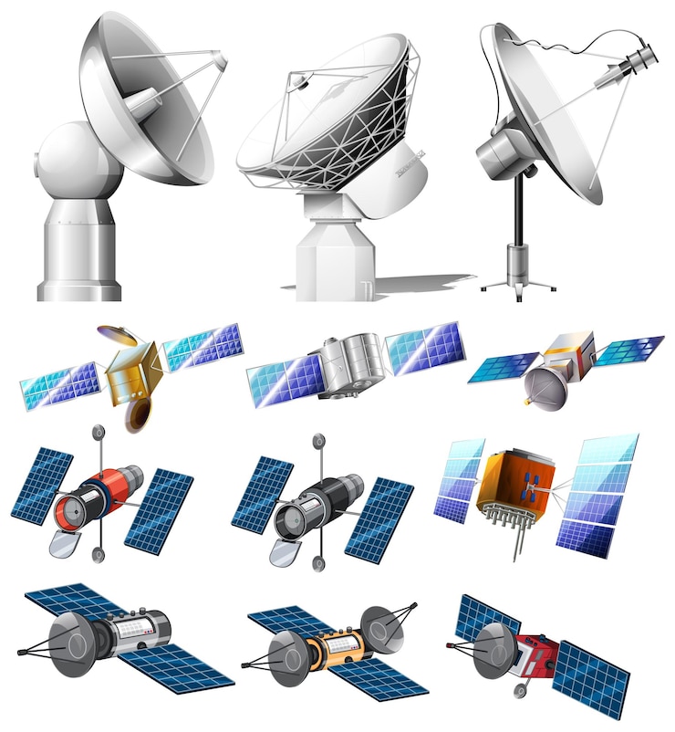 Vector Gratis collection of different satellites