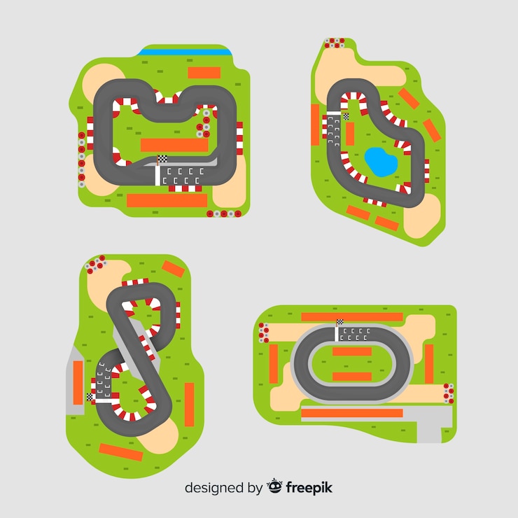 Vector Gratis collection of f1 racing tracks
