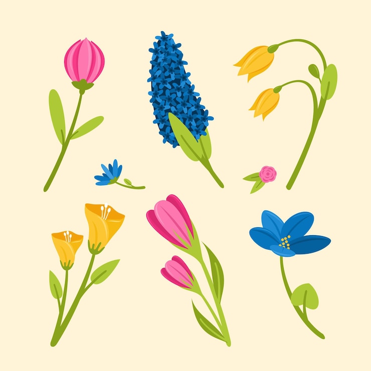 Vector Gratis collection of flat design spring flowers