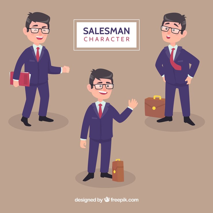 Vector Gratis collection of friendly salesman characters