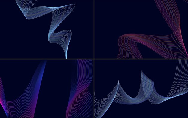 collection of geometric minimal lines pattern set
