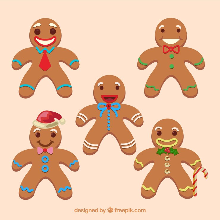 Vector Gratis collection of gingerbread man cookies