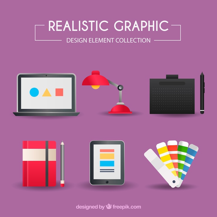 Vector Gratis collection of graphic design elements in realistic style