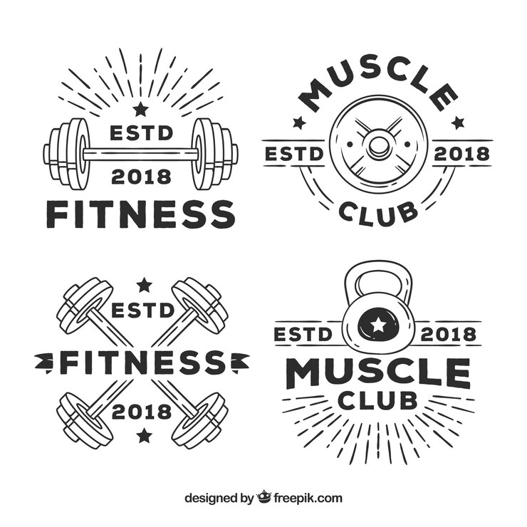 Vector Gratis collection of hand drawn fitness badges